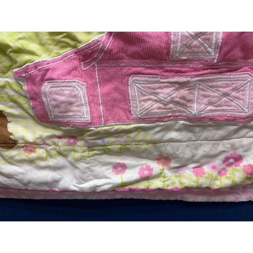 Circo Baby Pillowcase Pink Green Horse Farm Barn Polka Dot Gingham Blanket